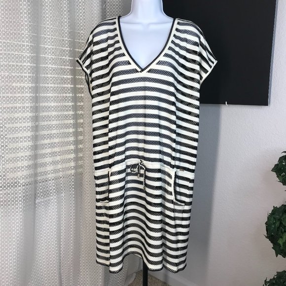 Calvin Klein Other - Calvin Klein Swim Coverup | Black/White Stripe | Size L/XL